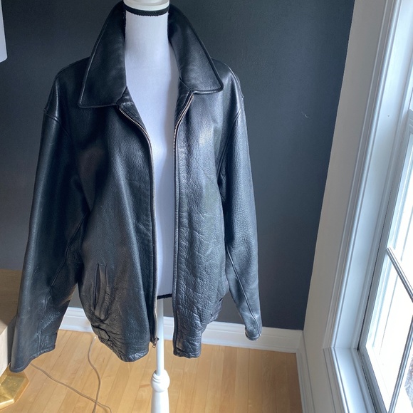 kenneth cole leather bomber jacket